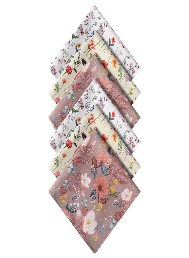DoreenBeads مناديل نسائية، 3/6 قطع مناديل قطنية ناعمة مطبوعة بنقوش زهور، طولها 13.78 بوصة. - Image 1