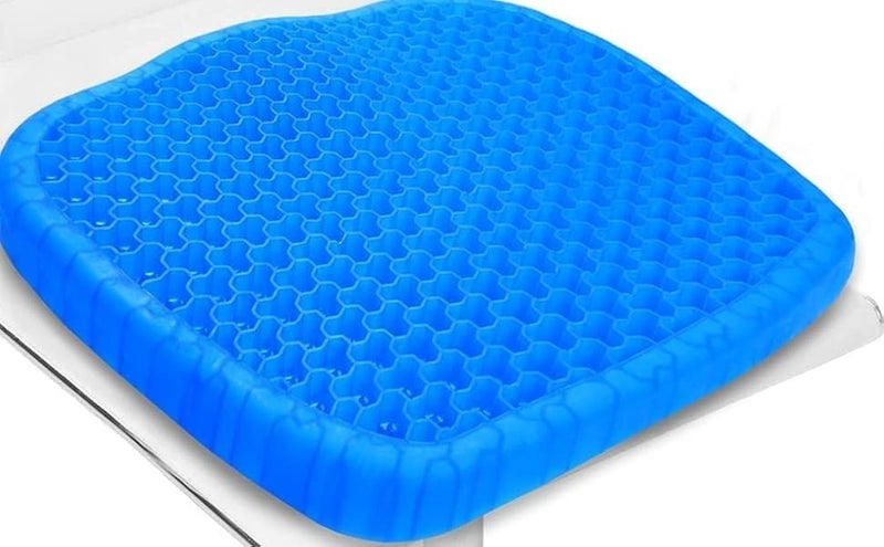IK-CLAST IKCLAST Egg Gel Seat Cushion with NonSlip CoverDouble Thick Back Pain Silicon SeaterCushion Chair Pad with NonSlip CoverCover for Lumbar SupportCushion for Car  - Image 1