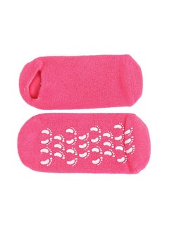 Fodattm 2 Pairs Women Men Moisturizing Gel Socks For Soften Cracked Skin Non-Skid Soft Cotton Gripper Socks Spa Moisturizing Socks Feet Care Treatment (Rose Red)  - Image 1