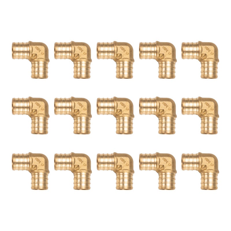 WMAXPFIT15 Pack 34 Inch PEX 90 Degree Elbow F1807 LF Brass crimp fitting for PEXb pipe - Image 2