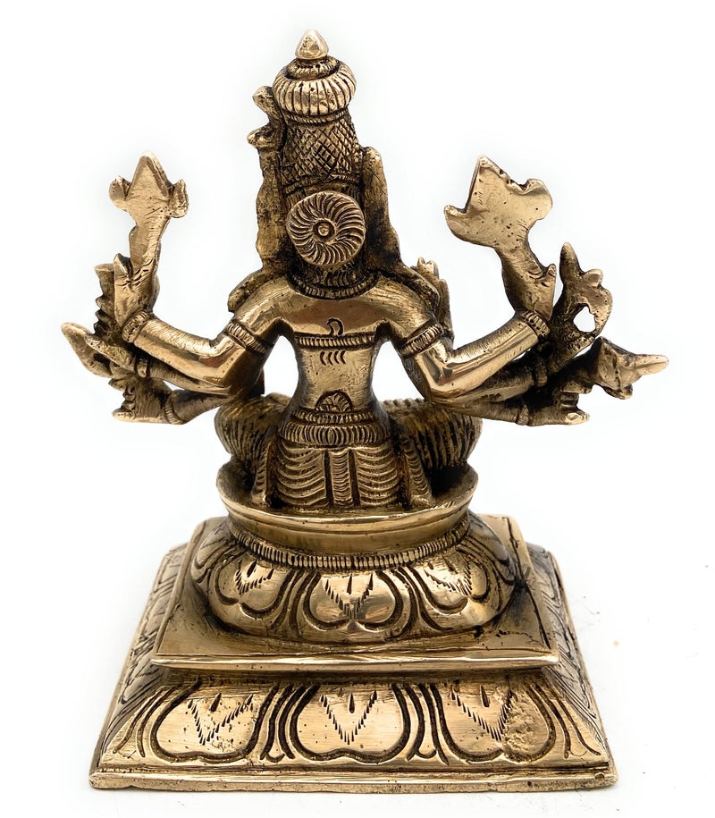 Bhunes Brass Ashta Bhuja Varahi Idol – Varahi Devi Murti, Varahi Amman Statue, Panchami Varahi Vigraha, Sri Varahi Ambal Moorti for Pooja & Home Decor,Gold, 5.5 Inch, 1 Piece - Image 4