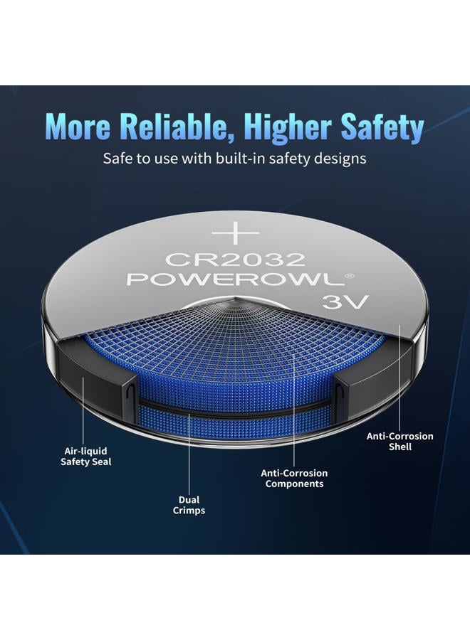 POWEROWL CR2032 Battery 3V Lithium 12 Pack, High Capacity 2032 CR2032 DL2032 ECR2032 CR 2032 Lithium Button Batteries - Image 3