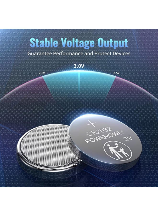 POWEROWL CR2032 Battery 3V Lithium 12 Pack, High Capacity 2032 CR2032 DL2032 ECR2032 CR 2032 Lithium Button Batteries - Image 5