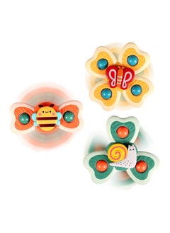 3PCS Suction Cup Spinner Toys for 1 Year Old Boy Girl|Spinning Tops Bath Toys for Kids Ages 1-3|Sensory Toys for Baby 6 12 18 Months Boy Birthday Gift