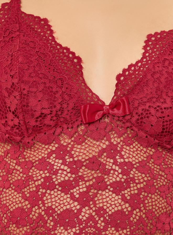 تايك تو طقم روب وقميص نوم بتفاصيل دانتيل - Image 3