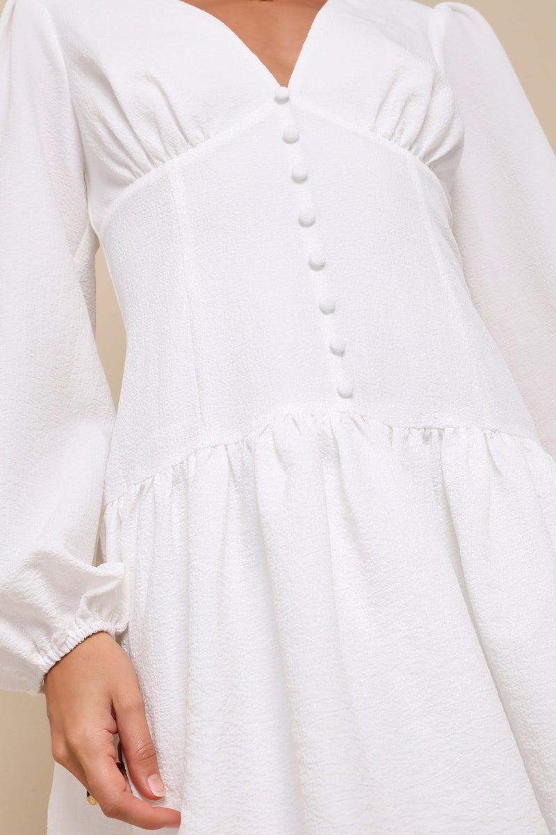 Rare Women Casual White Colour Mini Solid Dress (EP8131_White_XL) - Image 5