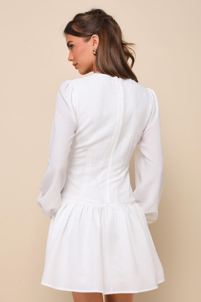 Rare Women Casual White Colour Mini Solid Dress (EP8131_White_XL) - Image 4