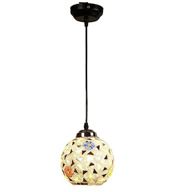 kinis Glass Open Globe Robin Decorative Hanging Lamp for Bedroom/Pendant Lamp for Ceiling Pendant Lamp/Hanging Pendant Light for Bedroom/Office/Dining/Cafe/Restaurants (Pack of 2, Without Bulb) - Image 5
