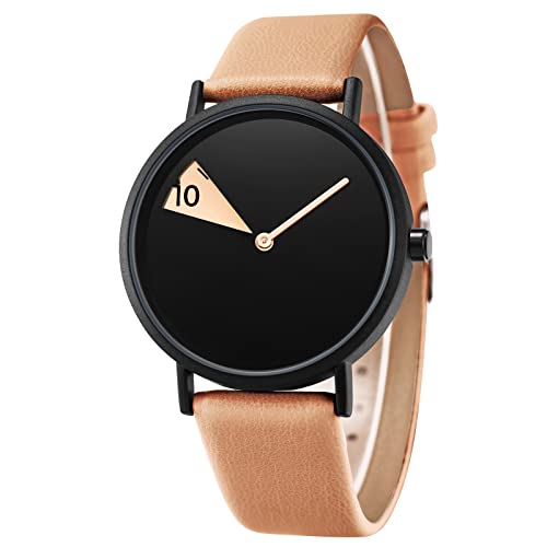 SHENGKE Creative Watch Ultra-Thin Strap Casual Fashion Quartz Minimalist Watch Brown - Image 1