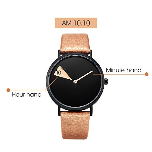SHENGKE Creative Watch Ultra-Thin Strap Casual Fashion Quartz Minimalist Watch Brown - Image 3