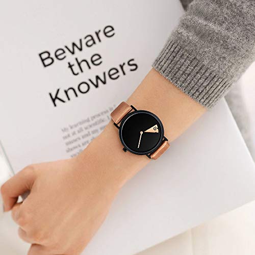 SHENGKE Creative Watch Ultra-Thin Strap Casual Fashion Quartz Minimalist Watch Brown - Image 4