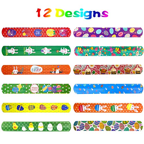 JoFAN 48 PCS Easter Slap Bracelets Toys for Kids Boys Girls Toddlers Easter Basket Stuffers Egg Fillers Gifts Party Favors - Image 5