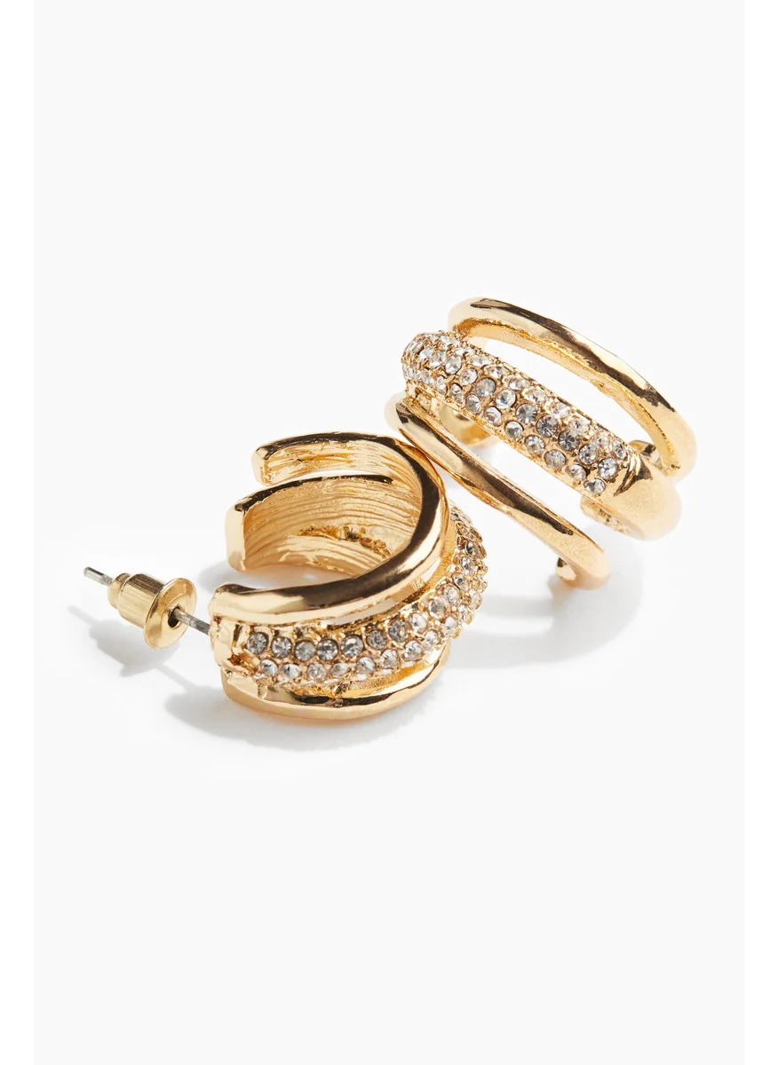 اتش اند ام Rhinestone-Embellished Hoop Earrings