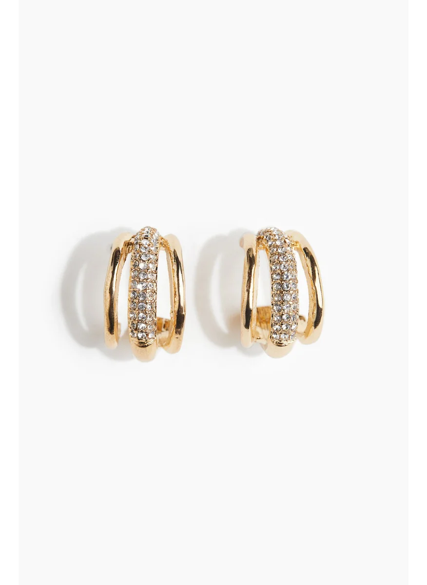 اتش اند ام Rhinestone-Embellished Hoop Earrings