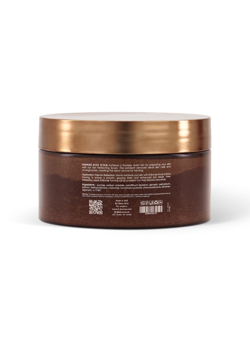 ب برونزيه سكراب الجسم اللامع | يقشر البشرة  قبل التسمير  | مضادللاكسدة و مجدد للخلايا , بخلاصة زيت جوز الهند و فيتامين ي و السكر  |مقشر  طبيعي يضيئئ البشرة - Image 2