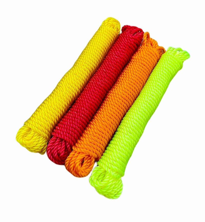SSKR 10 Metre Long 02 Piece Nylon Rope or Multicolor Cloth Hanging Rope for Both Indoor and Outdoor Purpose - 4mm Thickness - Image 4