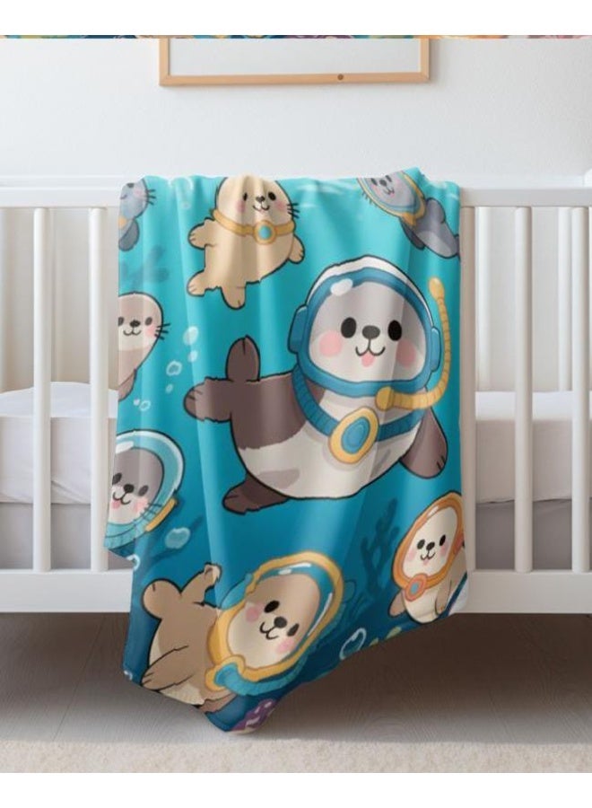 عام بطانية رقيقة من الفانيلا الكرتونية للأطفال والرضع (دافئة ومريحة، ومناسبة للنوم والألعاب) 70 سم * 100 سم - Image 3