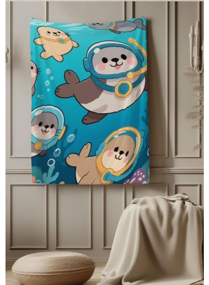 عام بطانية رقيقة من الفانيلا الكرتونية للأطفال والرضع (دافئة ومريحة، ومناسبة للنوم والألعاب) 70 سم * 100 سم - Image 1