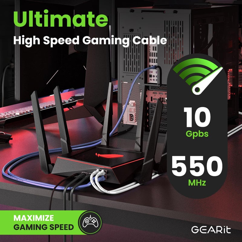 GearIT Cat 6 Ethernet Cable (10-Pack 3 Feet) Cat6 Network Patch, 10Gbps, RJ45, Snagless Cord, Gold-Plated Connectors, Internet for PC, TV, Tablet, Router, Printer, Servers, IT Data Center - Purple - Image 5