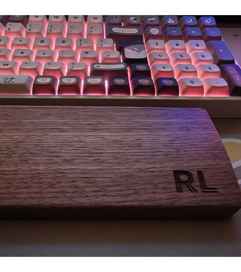 Personalized Luxury Walnut Wood Keyboard Wrist Rest Custom Laser Engraved Ergonomic Design For Mechanical Keyboards Non Slip Gaming Wrist Pad Alleviate Typing Pain Wood Color 3 15 X 14 - Image 3