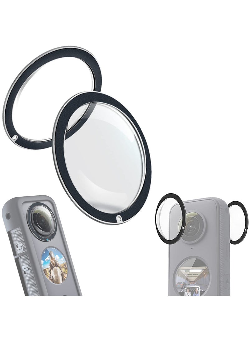 SOLARAE Protective Mirror for Insta360 ONE X2, 2 Piece Adhesive Lens Protector Sports Camera Lens Mold Accessories Panorama Protector Waterproof UV Mirror - Image 1