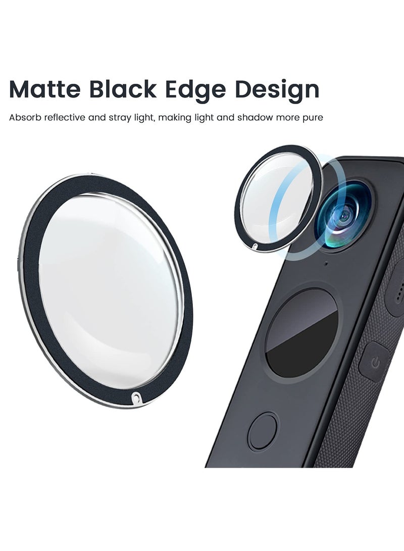 SOLARAE Protective Mirror for Insta360 ONE X2, 2 Piece Adhesive Lens Protector Sports Camera Lens Mold Accessories Panorama Protector Waterproof UV Mirror - Image 2