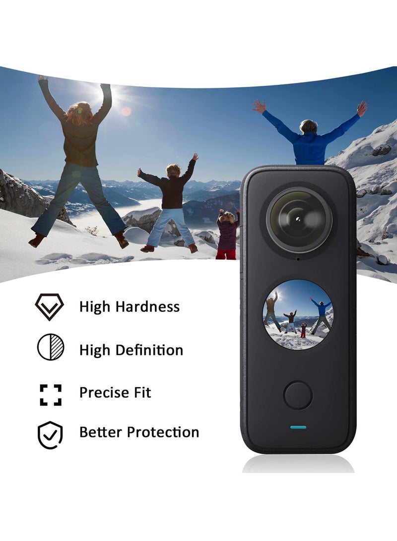 SOLARAE Protective Mirror for Insta360 ONE X2, 2 Piece Adhesive Lens Protector Sports Camera Lens Mold Accessories Panorama Protector Waterproof UV Mirror - Image 4