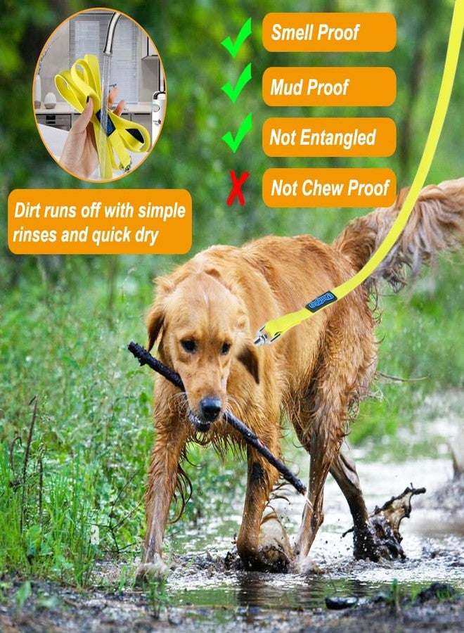Vivifying Waterproof Long Dog Leash, 32ft Dog Training Leash for Outside, Durable PVC Long Line Lead with Padded Handle for Recall Training, Hiking, Swimming, Beach and Lake (Yellow) - Image 5