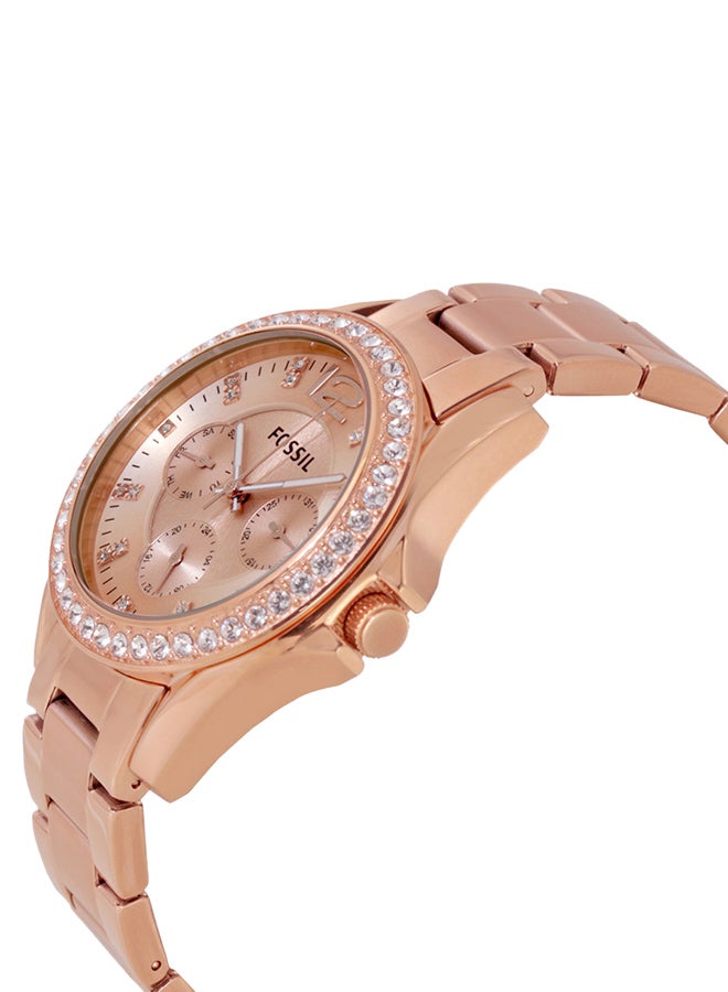 FOSSIL Women Water Resistant Stainless Steel Analog Watch ES2811 - 36 mm - Rose Gold - Image 4