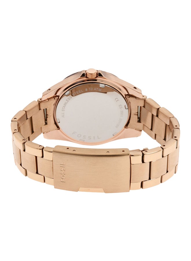 FOSSIL Women Water Resistant Stainless Steel Analog Watch ES2811 - 36 mm - Rose Gold - Image 2