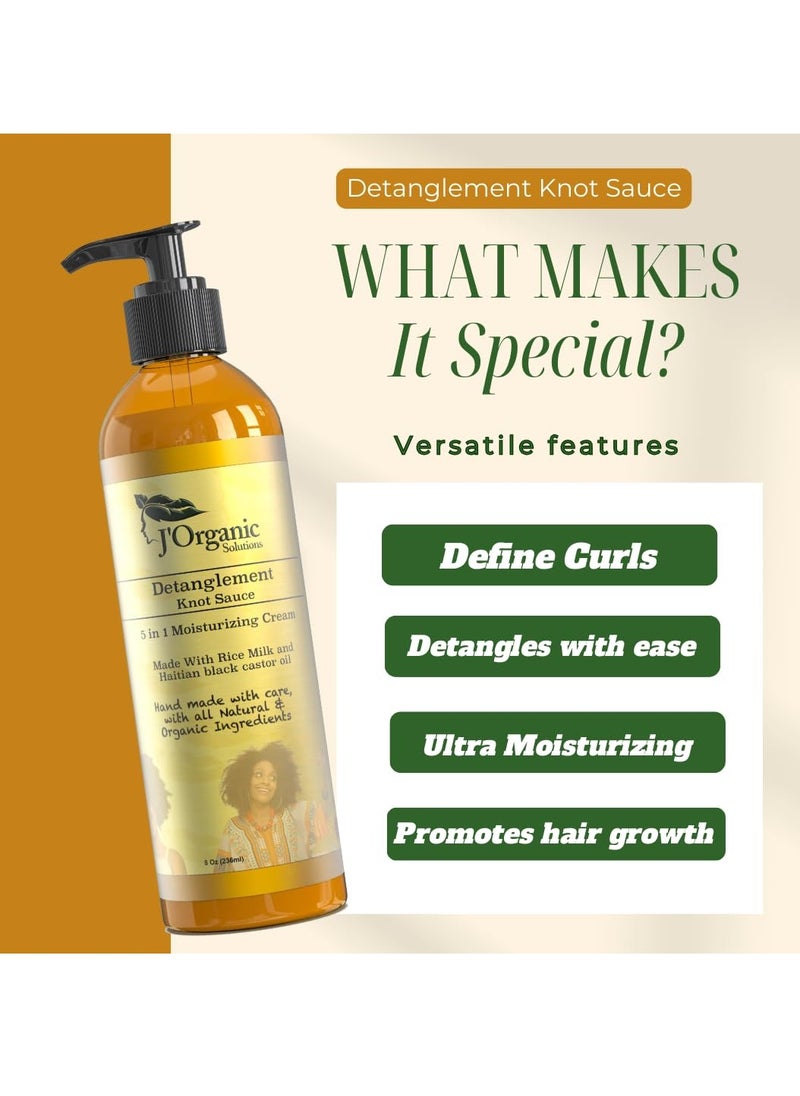 J'Organic Solutions - J'Organic Solutions Detanglement Knot Sauce A 5 in 1 moisturizing cream Made With Rice Milk and Haitian Castor Oil - Image 1