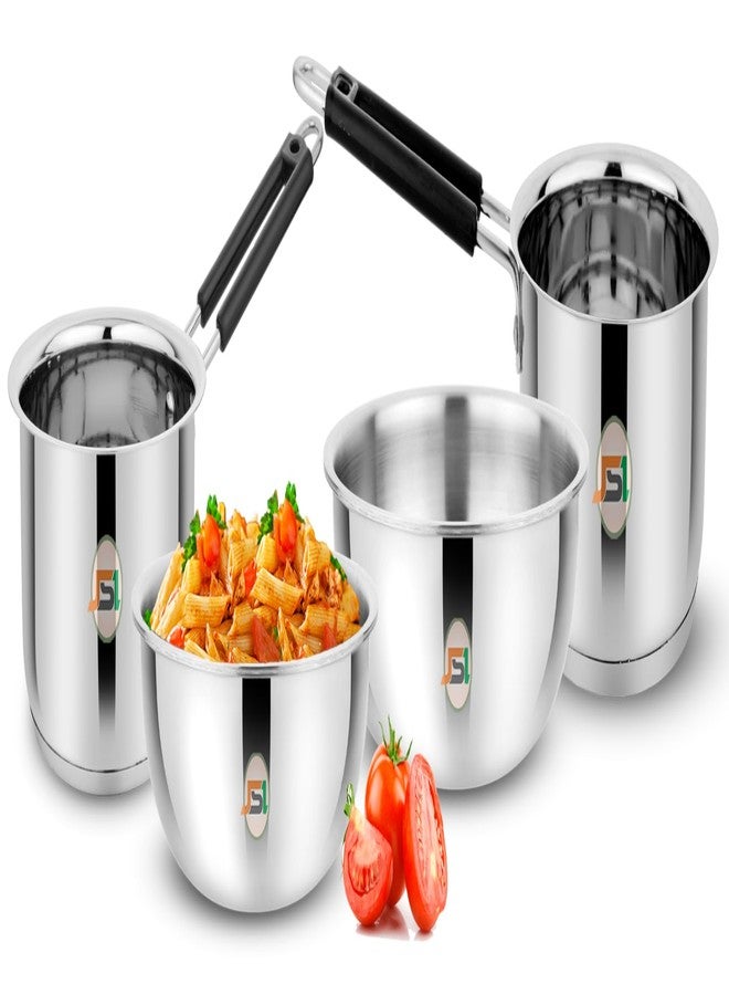 JSI Stainless Steel Triply Base Cookware Set of 4 Pcs, Tea Pan/Saucepan 1.6 & 2 Liter and Tasla 1.5 & 2.5 Liter - Induction Bottom Cooking Pot Pan Set - Kitchen Essential Set for Cooking - Image 1