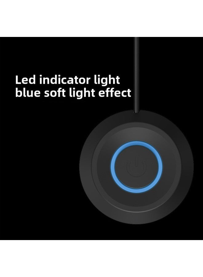 Computer External Desktop Switch Internet Cafe Desktop Power Button External Extension Start Extension Cord Button-Color:Round White 2m Splitless