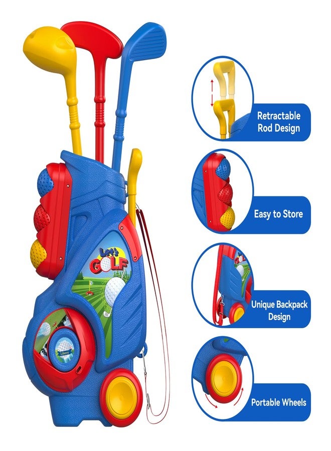 Liberry Toddler Golf Set for 2 3 4 5 Years Old Boys Girls, Upgraded Kids Golf Cart with Golf Cornhole Board & Putting Mat, Indoor and Outdoor Golf Toys Birthday Gifts - Image 3