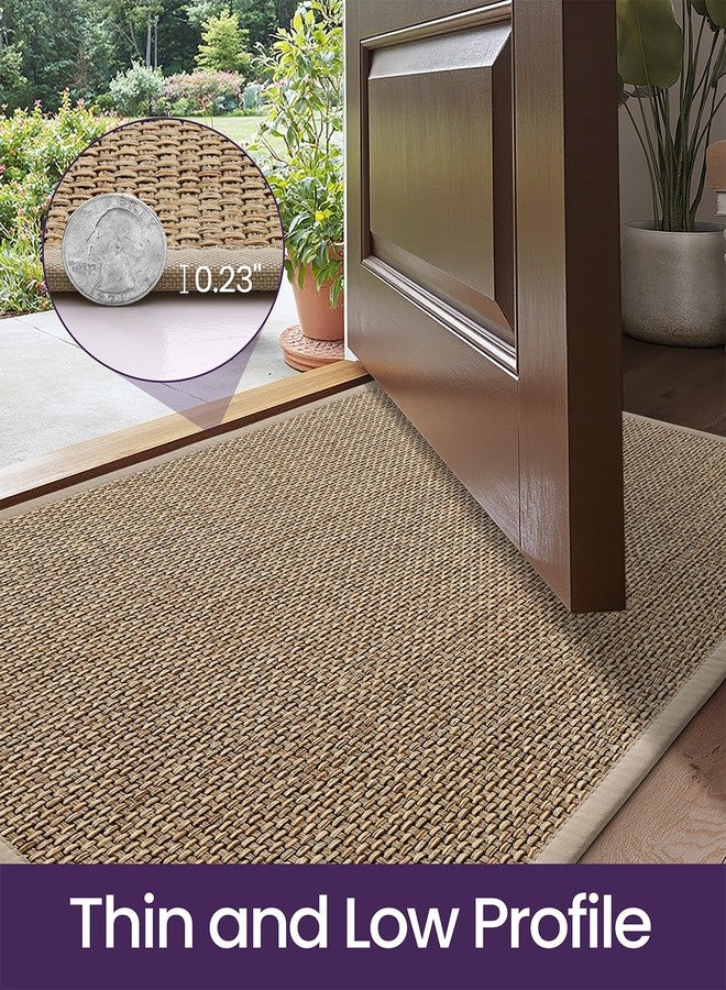 DEXI Entryway Door Mat 24x36, Non Slip Rubber Backing Inside Entry Mat, Low Profile Easy Clean Dirt Trapper Doormat for Inside Entrance Patio, Beige - Image 4