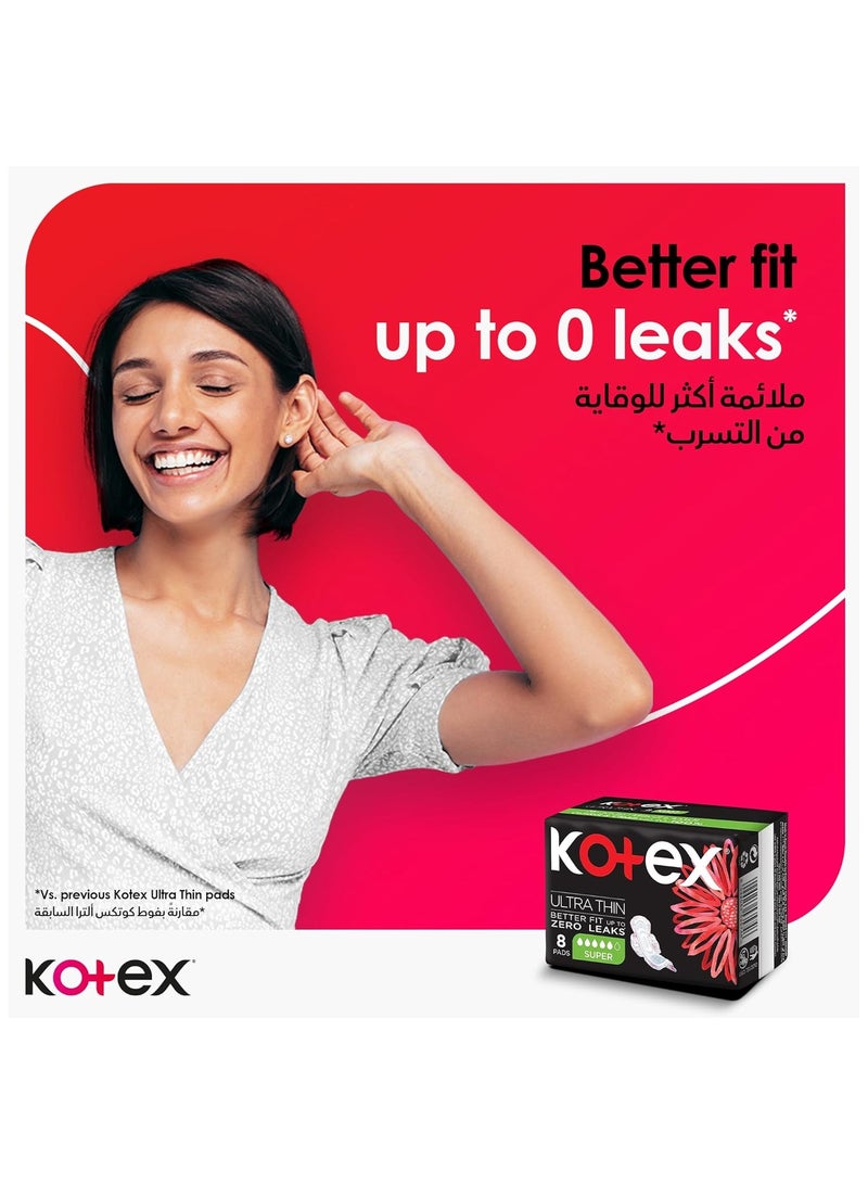 Kotex Kotex Ultra Thin Pads, Super Size Sanitary Pads with Wings - Image 3