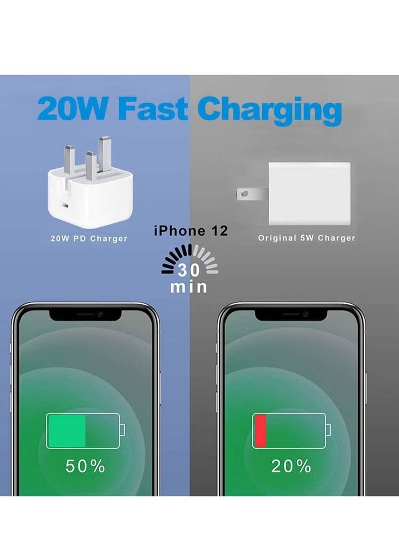 GENNEXT - Fast Charging Wall 20W Adapter Compatible with Apple iPhone 13 Pro Max/12 Pro Max/11PRO /iPad - Image 1