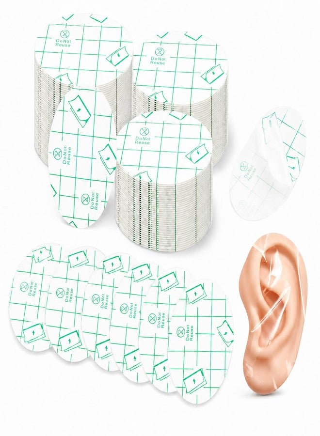 Notoke 100 PCS Clear Waterproof Ear Stickers for Shower & Swimming – Disposable Ear Protectors with Ear Covers, 1.7x2.7in – Ideal for Surfing, Snorkeling & Water Sports - Image 1