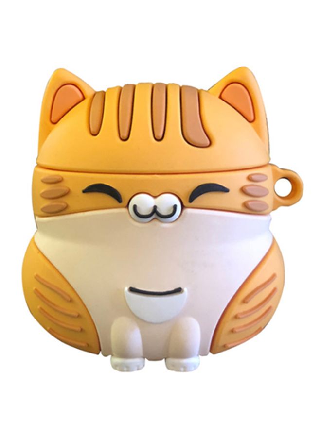 Cat Themed Case Cover With Carabiner For Apple AirPods 1/2/Pro Yellow/Brown/White - Image 1