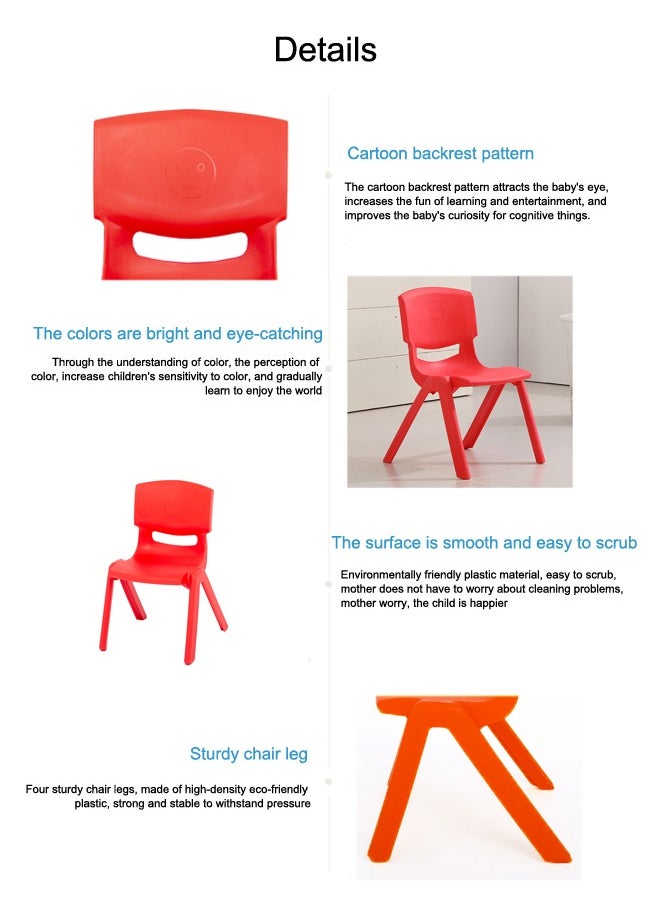 XIANGYU 5-Piece Durable And Wonderful Plastic Stacking Chair For Kids Red Color  - Image 3