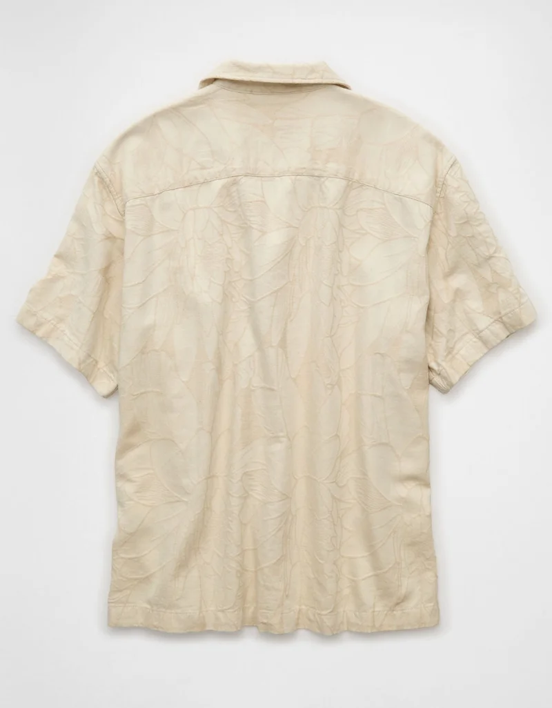 امريكان ايجل قميص صيفي بأزرار من مزيج الكتان بنقشة زهور