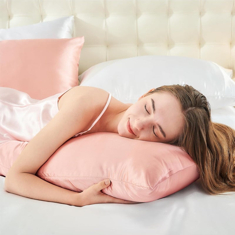 BEDELITE Satin Body Pillow Cover, Super Soft and Cooling Body Pillow Pillowcase for Hair and Skin, Breathable Silky Full Long Pillowcase Cover(20"x54", Coral) - Image 5