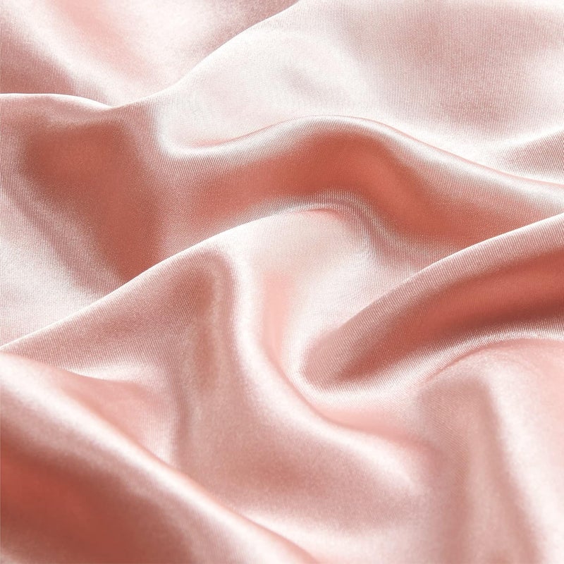 BEDELITE Satin Body Pillow Cover, Super Soft and Cooling Body Pillow Pillowcase for Hair and Skin, Breathable Silky Full Long Pillowcase Cover(20"x54", Coral) - Image 3