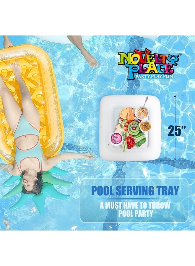 Novelty Place Inflatable Ice Serving Buffet Bar - Salad Food & Drinks Cooler Serving Tray for Summer Party Picnic & Camping (Pack of 1, 24 Inches)  - Image 2