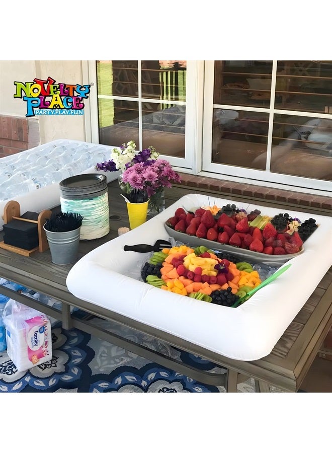 Novelty Place Inflatable Ice Serving Buffet Bar - Salad Food & Drinks Cooler Serving Tray for Summer Party Picnic & Camping (Pack of 1, 24 Inches)  - Image 3