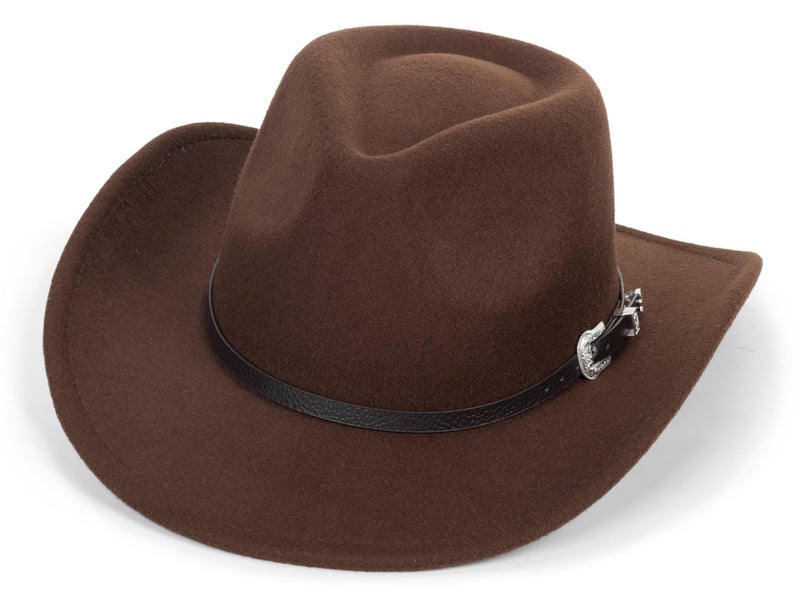 OVOY Western Cowboy Hat for Kids Toddler Girls BoysFelt Fedora Cowgirls for 28 Years Old Brown - Image 2