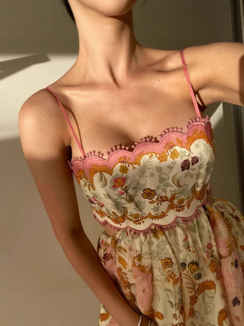 2025 Export Source Summer Style Russian New Women'S Cake Suspender Dress Fashionable Tassel Waist Exposed Embroider - Image 4
