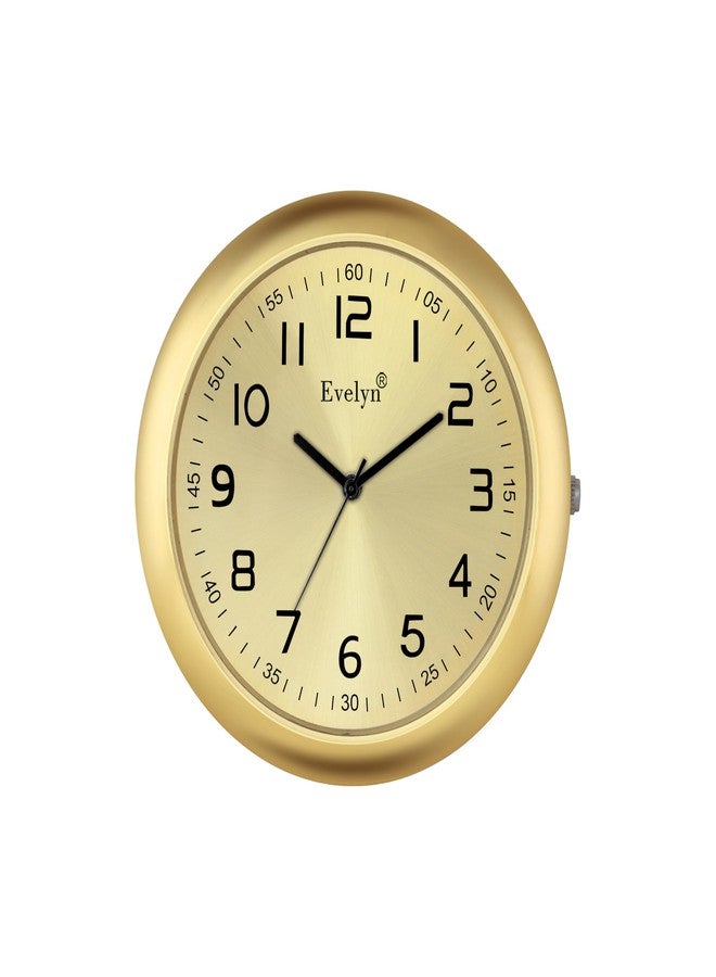 Evelyn Round Car Clock, Gold Frame with Cream Face, Classic Analog Display, Modern Design - Image 1