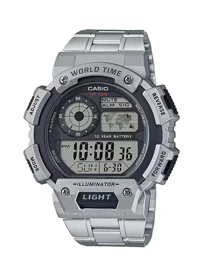 CASIO Men's Stainless Steel Digital Watch AE-1400WHD-1AVDF - 51.3 mm
