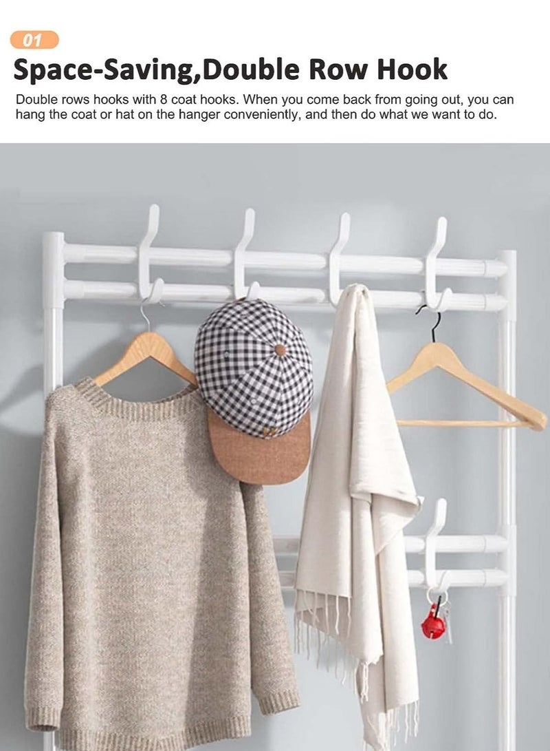 RollsTimi  5-Tier Hall Tree with Shoe Storage,Coat and Shoe Rack Entryway,Freestanding 4-Tier Shoe Rack Storage - Image 2